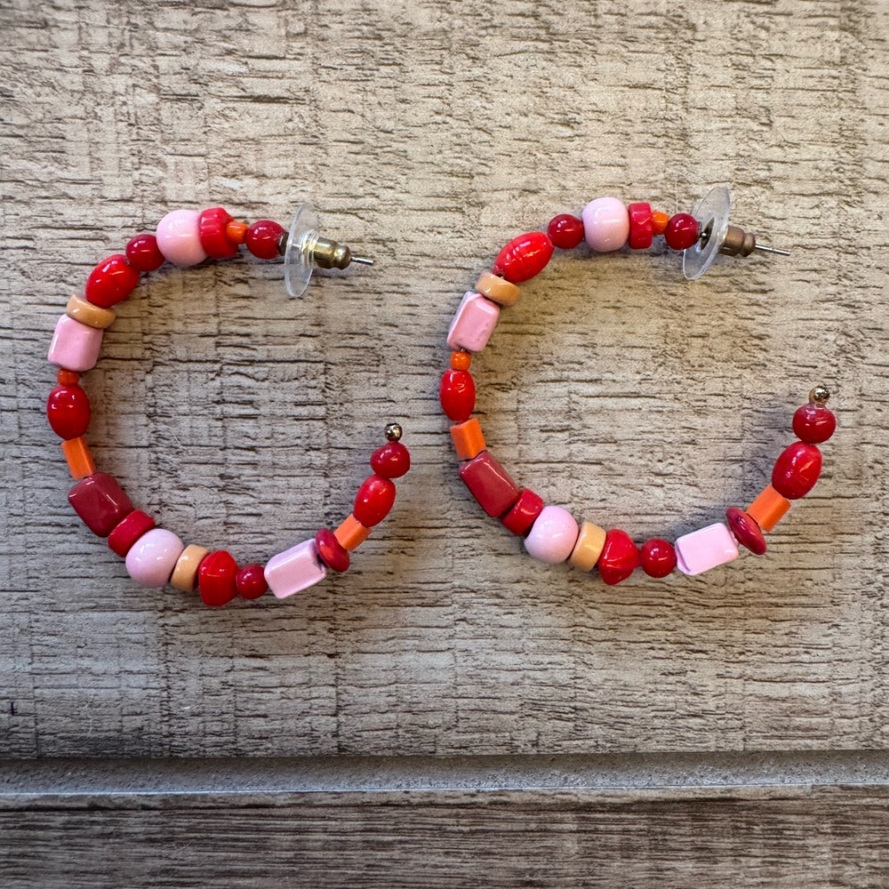 INK + ALLOY Pink + Orange bead Earrings